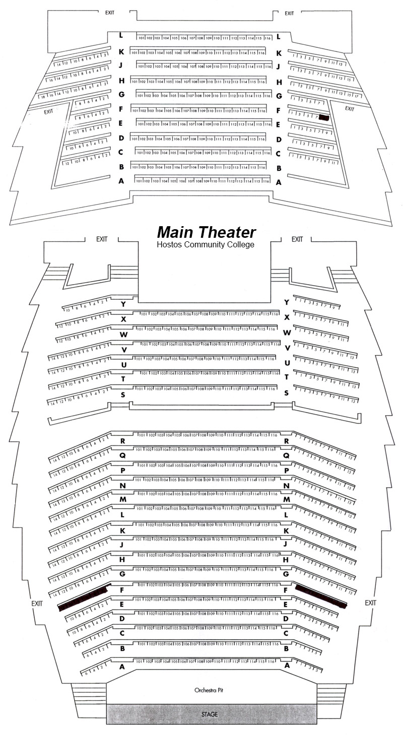 Main Theater Seating Chart