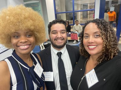 (R to L) Marsha Milan Bethel with Student Advocate Interns Jahneilia Curtin and Orlando Soto, Jr.