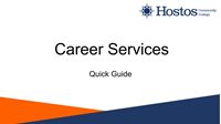 Career Services Quick Guide