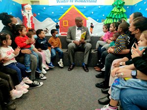 VP Yates reading to the Childrens Center students