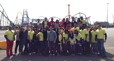 Hostos engineering students gathered together.