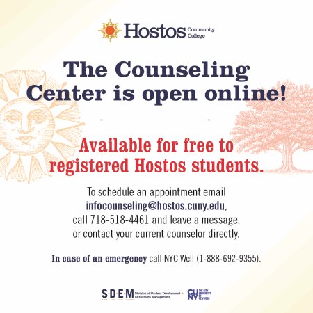 The Counseling Center is open online!