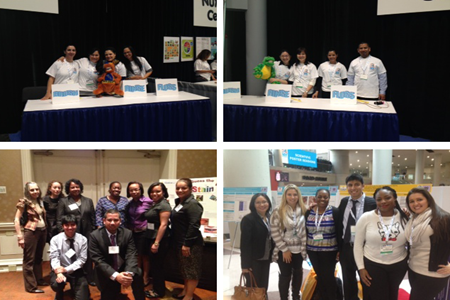 4 Photos. first photo 4 Dental Hygiene students. second photo,4 Dental Hygiene student delegation. third photo, group gathered for photo. fourth photo, group gathered for photo.