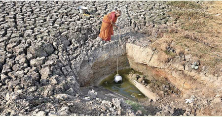 image of woman looking for water